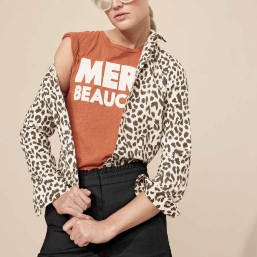 J.Crew Animal Print Button Down